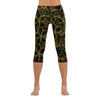Golden Frangipani Black Capri Leggings up to 5 XL 3