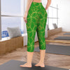 Golden Frangipani Green Capri Leggings with Pockets up to 5 XL (FWS) 3