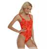 Golden Frangipani Red Swimsuit up to 3 XL (FWS) 3