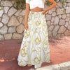 Golden Frangipani White Three Tier Long Skirt up to 5 XL (FWS) 1