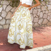 Golden Frangipani White Three Tier Long Skirt up to 5 XL (FWS) 3