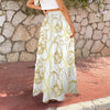 Golden Frangipani White Three Tier Long Skirt up to 5 XL (FWS) 4