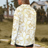 Golden Frangipani White Zip Neck Long Sleeve Top up to 5 XL 4