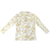 Golden Frangipani White Zip Neck Long Sleeve Top up to 5 XL 6