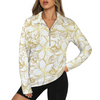 Golden Frangipani White Zip Neck Long Sleeve Top up to 5 XL white