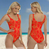 Golden Frangipani Red Swimsuit up to 3 XL (FWS) beach