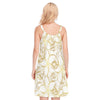 Golden Frangipanis White 0-Neck Dress up to 5 XL | 190GSM Cotton 4