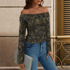 Golden Roses Black Off Shoulder Slim Fit Long Sleeve Top up to 5  2