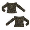 Golden Roses Black Off Shoulder Slim Fit Long Sleeve Top up to 5 XL 4
