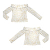 Golden Roses White Off Shoulder Slim Fit Long Sleeve Top up to 5 XL 4