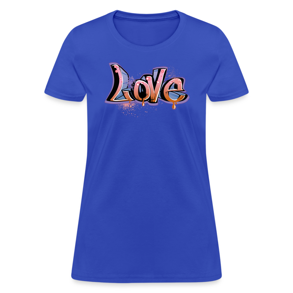 Graffiti Love Cotton T-Shirt up to 3 XL Blue