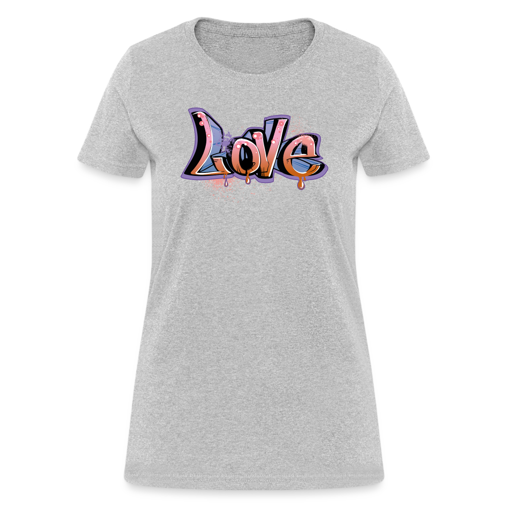 Graffiti Love Cotton T-Shirt up to 3 XL Grey