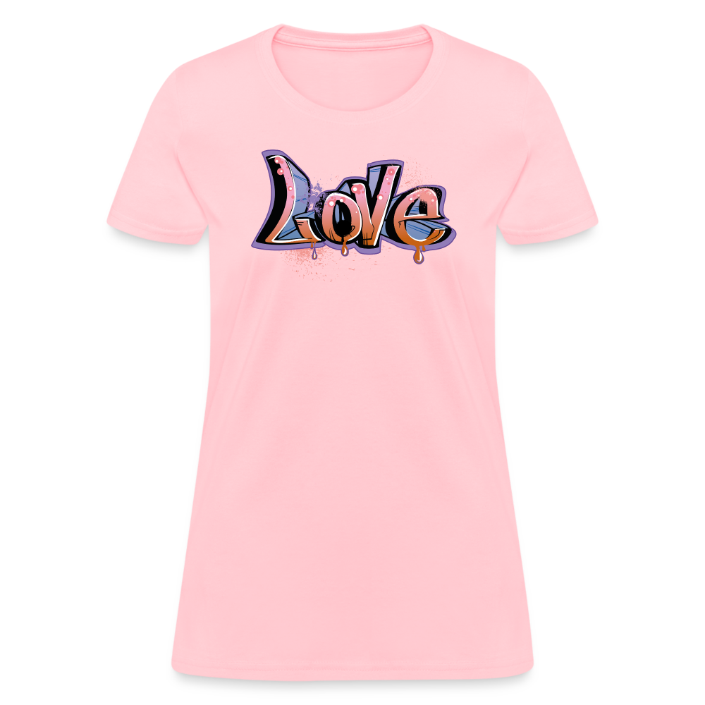 Graffiti Love Cotton T-Shirt up to 3 XL Pink