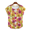 Graphic Dahlias 2 Curved Hem Top Large to 5 XL (FWS) 1