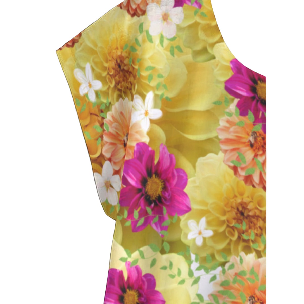 Graphic Dahlias 2 Curved Hem Top Large to 5 XL (FWS) 3