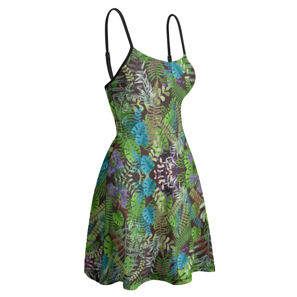 Graphic Jungle Black Short Dress up to 2 XL (FWS) 4