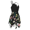 Graphic Lillies Black Asymmetrical Hemline Dress up to 5XL (FWS) 3