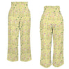Graphic Lillies Yellow High Elastic Waist Pants with Wide Legs up to 5 XL 4