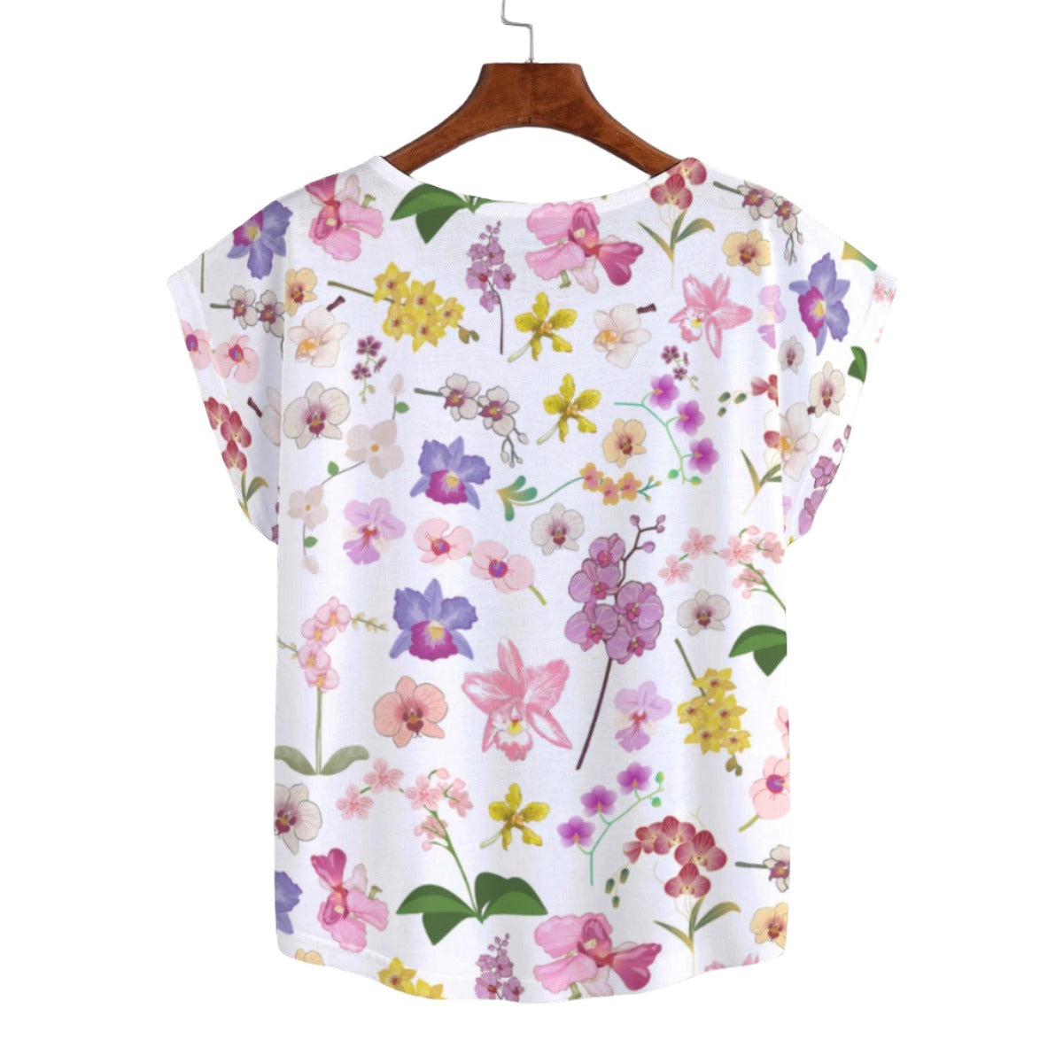 Graphic Orchids Curved Hem Top Large to 5 XL (FWS) 2