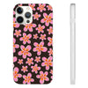 Graphic Pink Frangipanis Dark Brown Flexi Clear Cases for Most Phone Types 