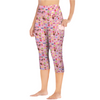 Happy Cake Pink Capri Leggings with Pockets up to 5 XL (FWS) white