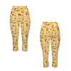 Happy Cake Yellow Capri Leggings with Pockets up to 5 XL (FWS) 4