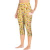 Happy Cake Yellow Capri Leggings with Pockets up to 5 XL (FWS) 4 white
