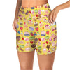 Happy Cake Yellow Yoga Shorts with Pockets up to 5 XL (FWS) front 2