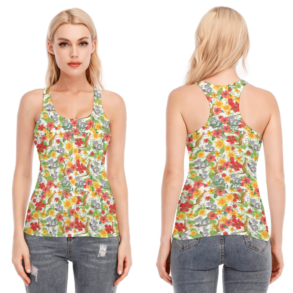 Hawaiian Australian White Racerback Tank Top | 190GSM Cotton up to 3 XL (FWS)