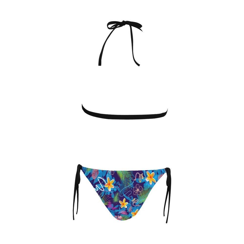 Hawaiian Blue Halter Neck Bikini with Front Buckle up to 5 XL (FWS) 5