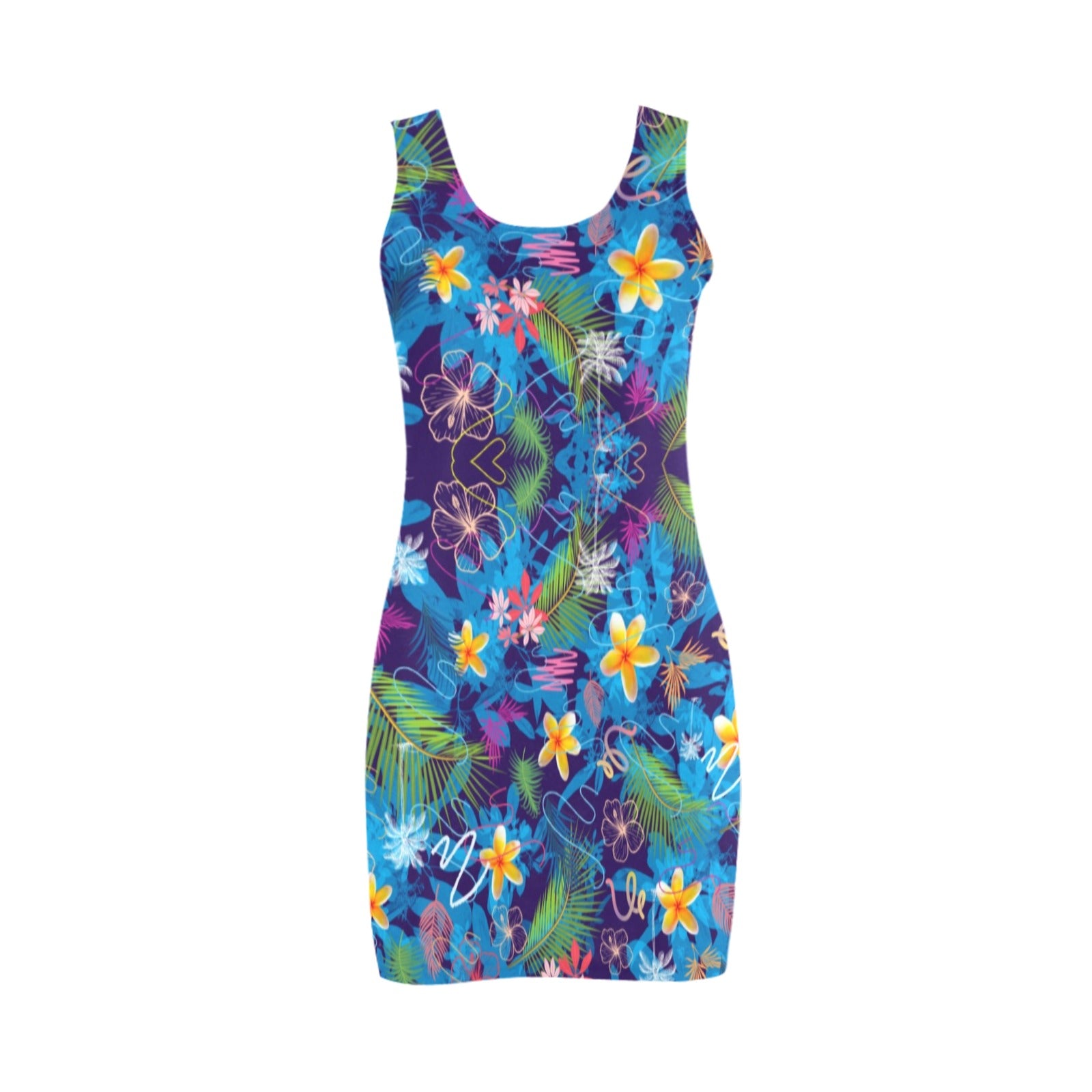 Hawaiian Blue Sleeveless Tank Dress up to 5 XL (FWS) 3