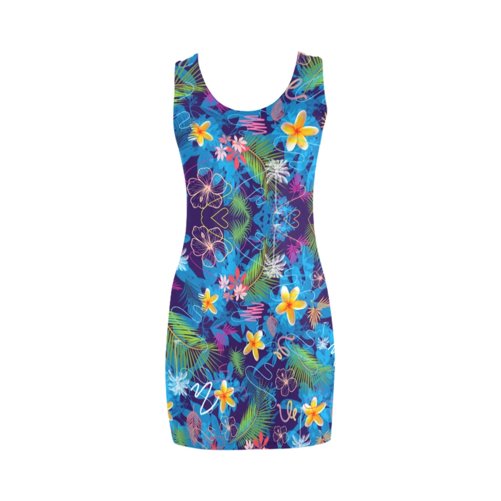 Hawaiian Blue Sleeveless Tank Dress up to 5 XL (FWS) 4