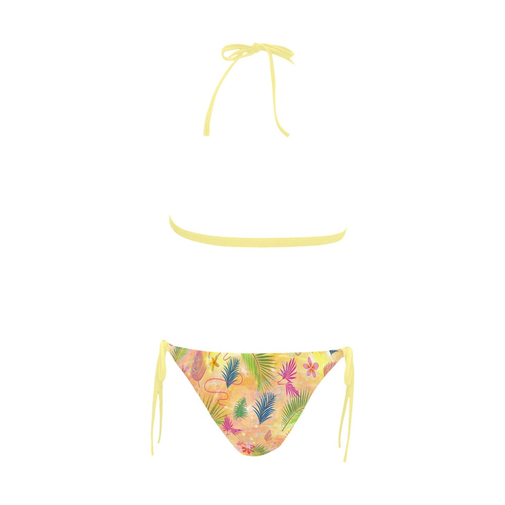 Hawaiian Gold Halter Neck Bikini with Front Buckle up to 5 XL (FWS) 5