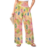 Hawaiian Gold High Elastic Waist Pants with Wide Legs up to 5 XL white