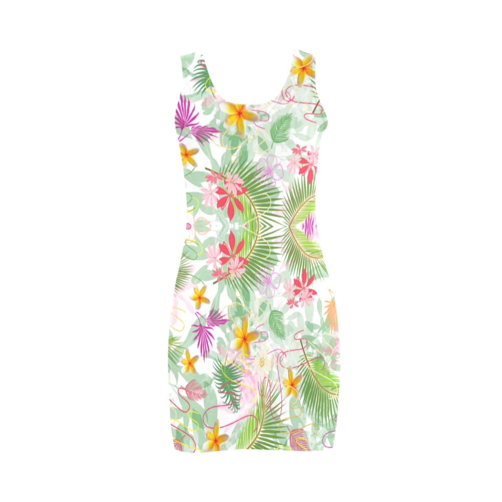 Hawaiian Green Sleeveless Tank Dress up to 5 XL (FWS) 3