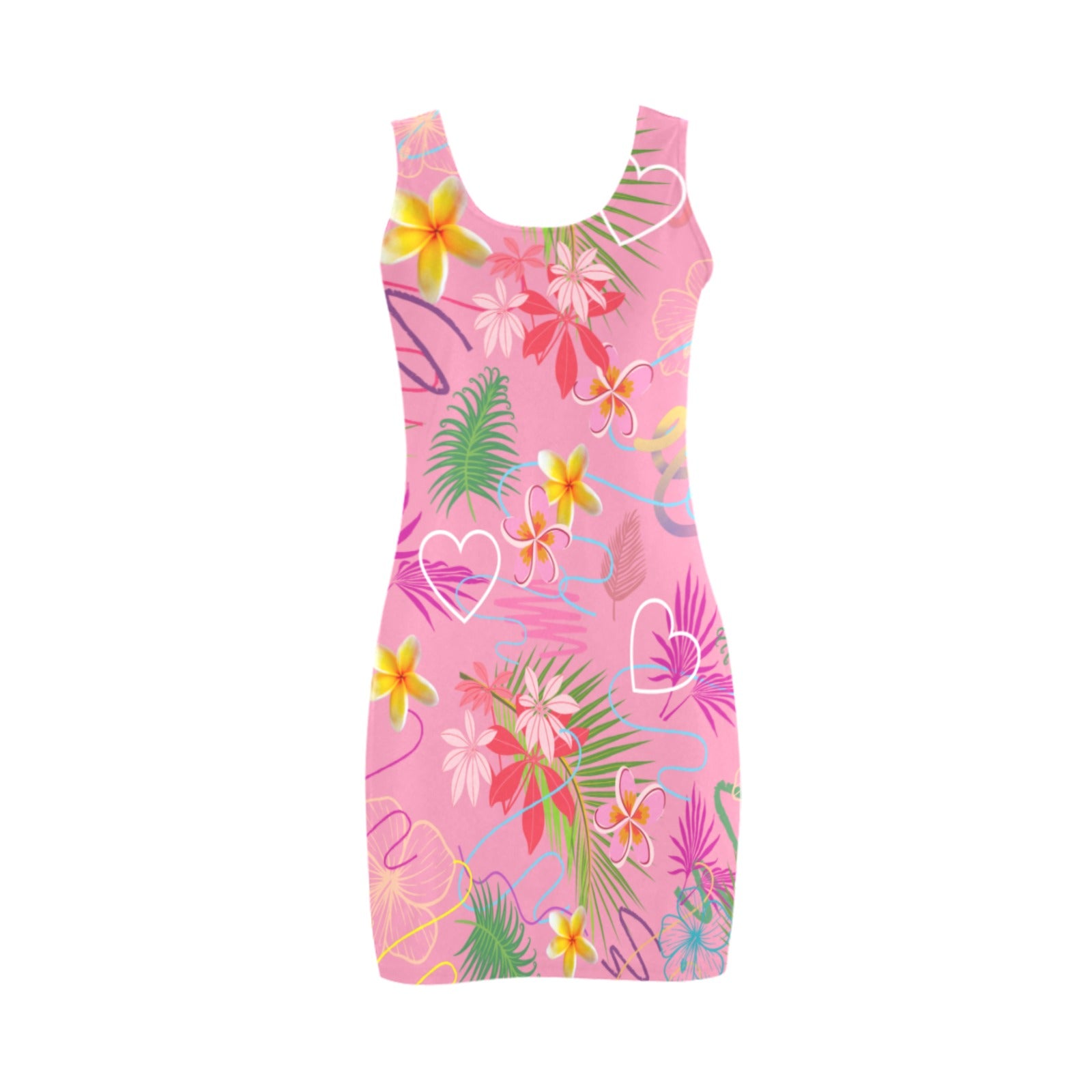 Hawaiian Pink Sleeveless Tank Dress up to 5 XL (FWS) 3