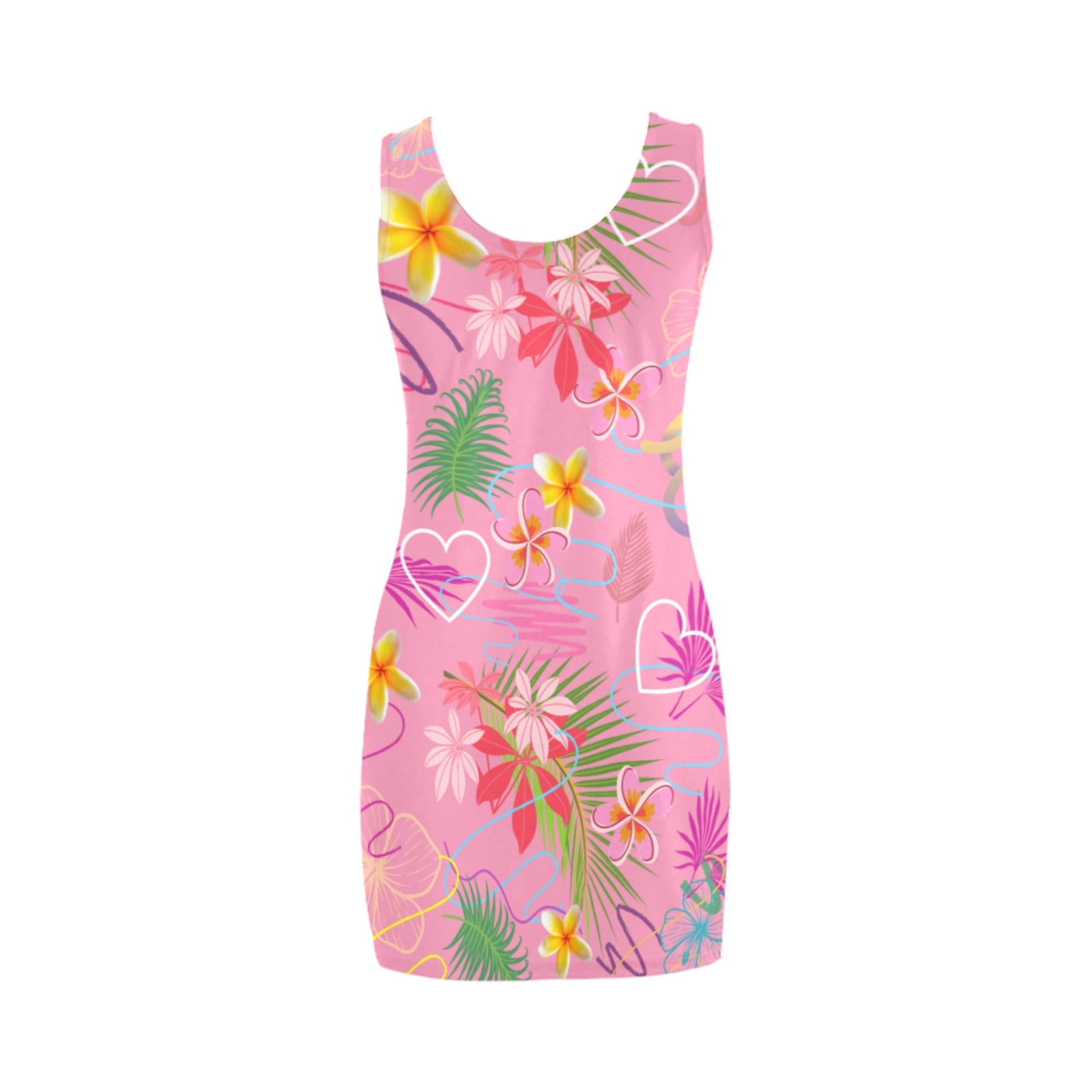Hawaiian Pink Sleeveless Tank Dress up to 5 XL (FWS) 4
