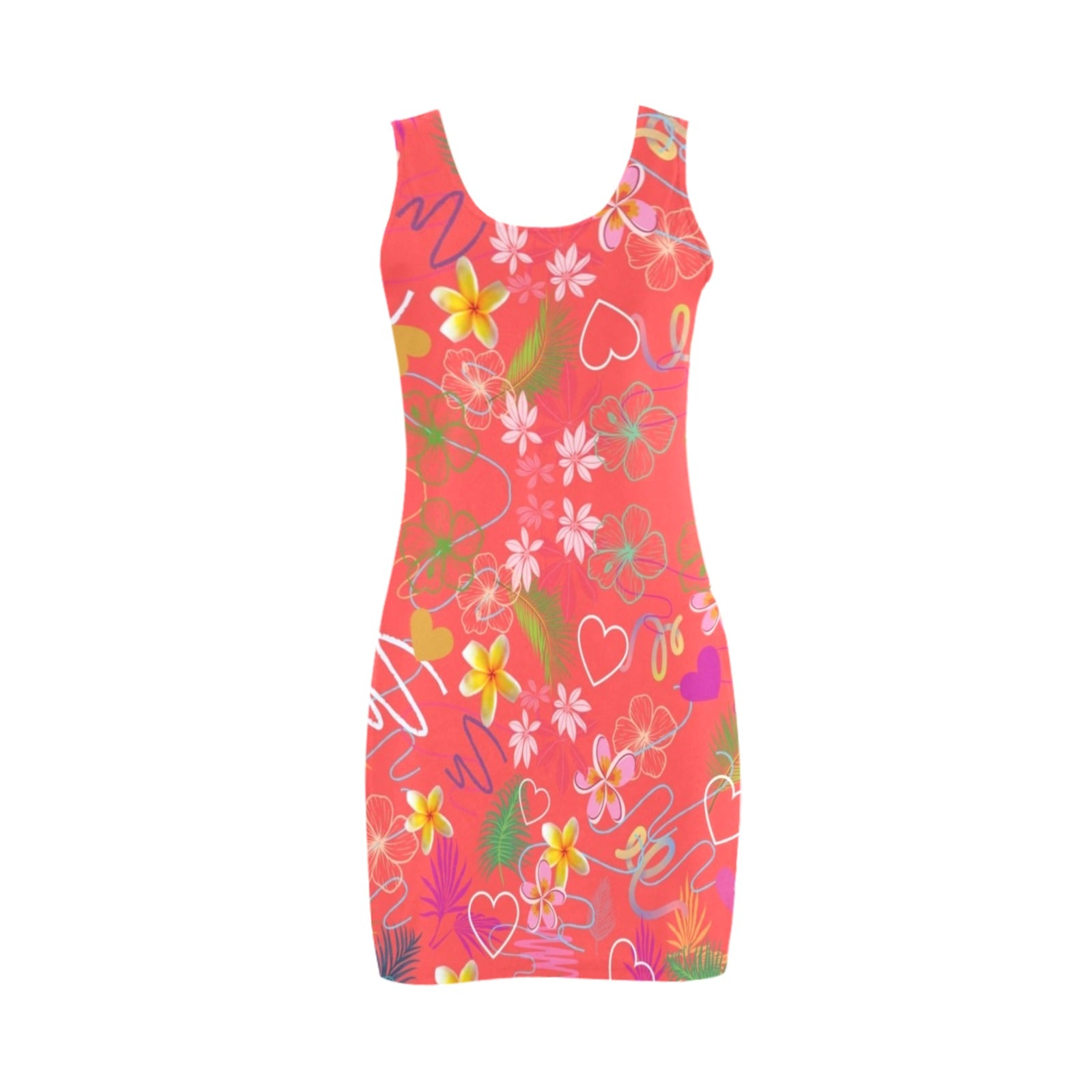 Hawaiian Red Sleeveless Tank Dress up to 5 XL (FWS) 3