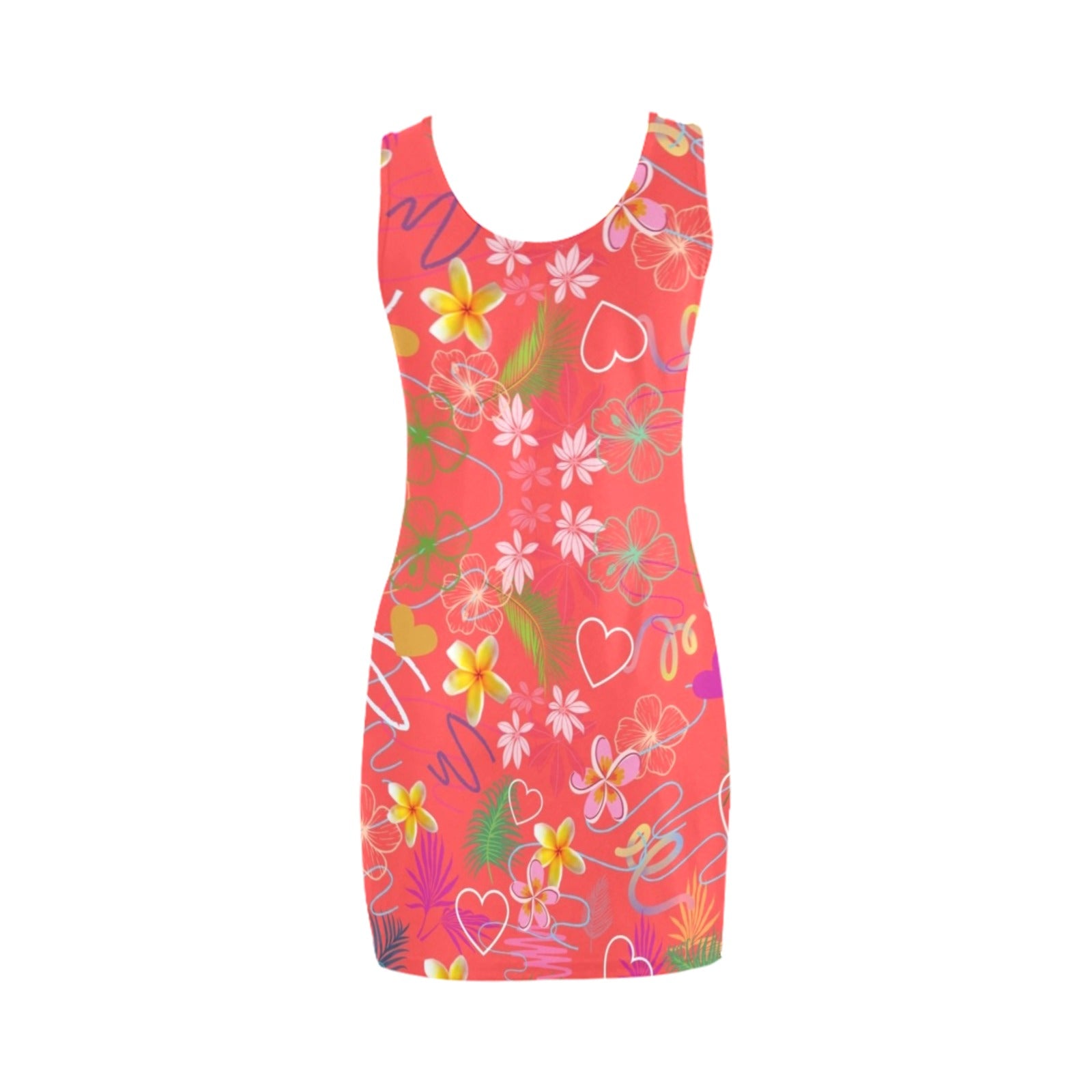 Hawaiian Red Sleeveless Tank Dress up to 5 XL (FWS) 4