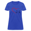 Heart Cat Cotton T-Shirt - royal blue