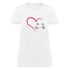 Heart Cat Cotton T-Shirt - white