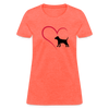 Heart Dog Cotton T-Shirt - heather coral