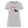 Heart Dog Cotton T-Shirt - heather gray