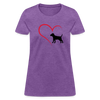 Heart Dog Cotton T-Shirt - purple heather