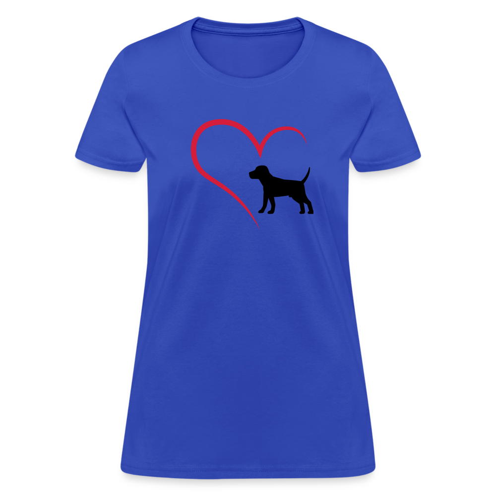 Heart Dog Cotton T-Shirt - royal blue