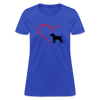 Heart Dog Cotton T-Shirt - royal blue