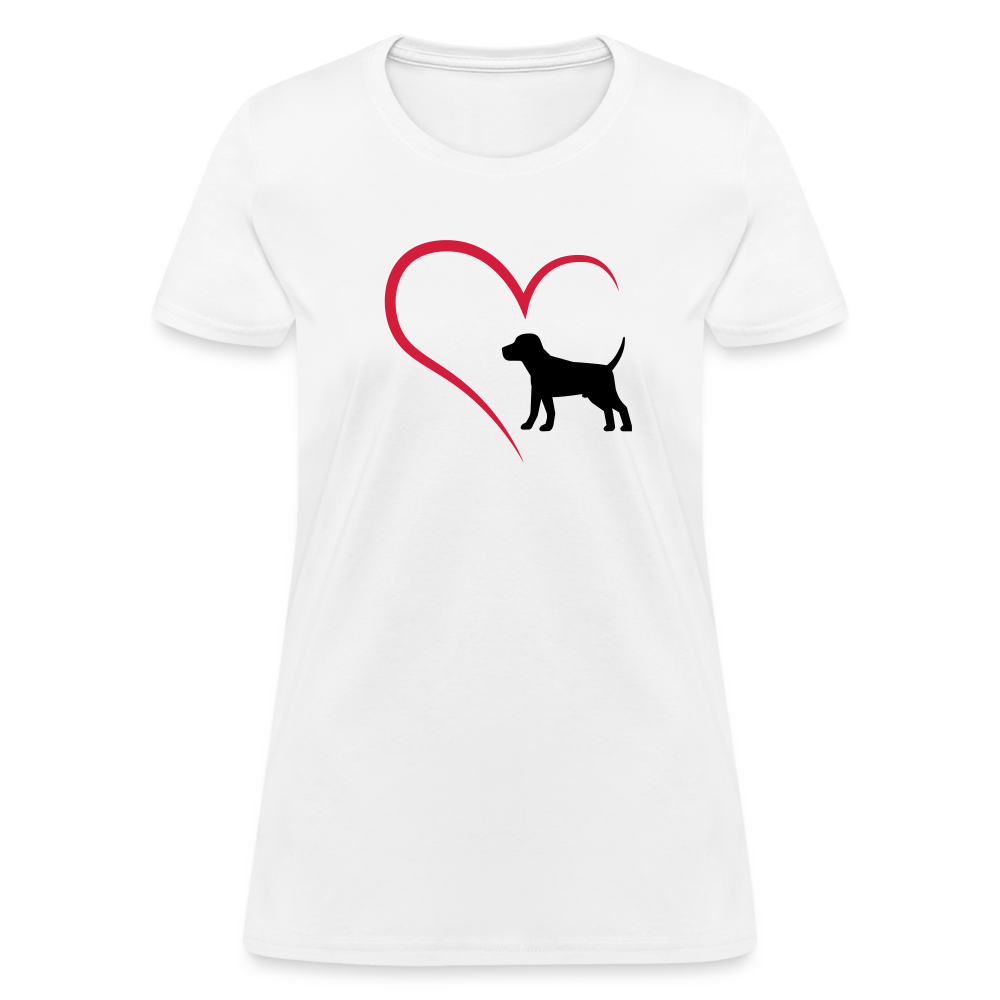 Heart Dog Cotton T-Shirt - white