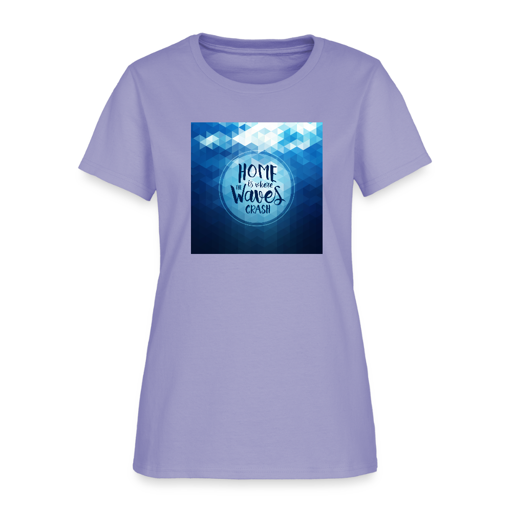Home is Where the Waves Crash Cotton T-Shirt up to 3 XL - lavender