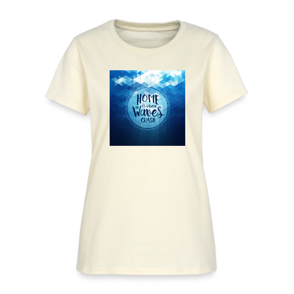 Home is Where the Waves Crash Cotton T-Shirt up to 3 XL - off white