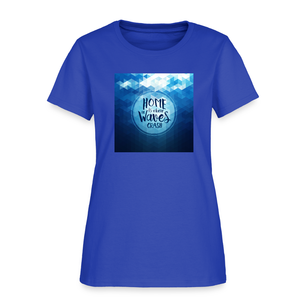 Home is Where the Waves Crash Cotton T-Shirt up to 3 XL - royal blue
